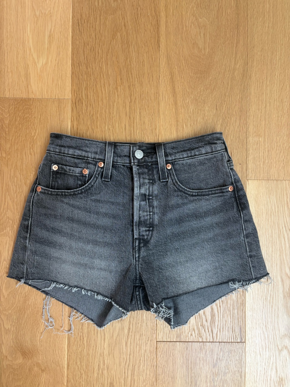 LEVIS 501 Black Denim Jean Shorts